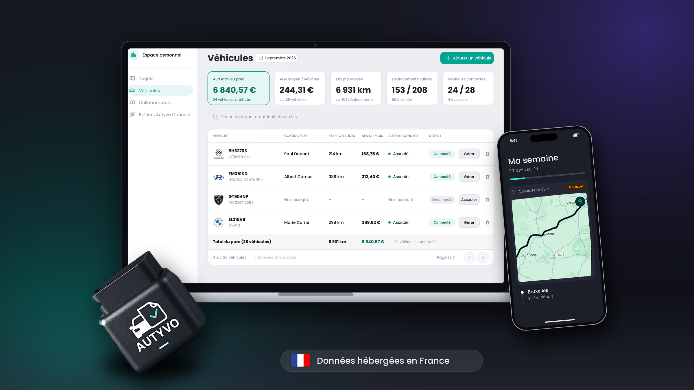 Plateforme entreprise AUTYVO — vue du parc véhicule